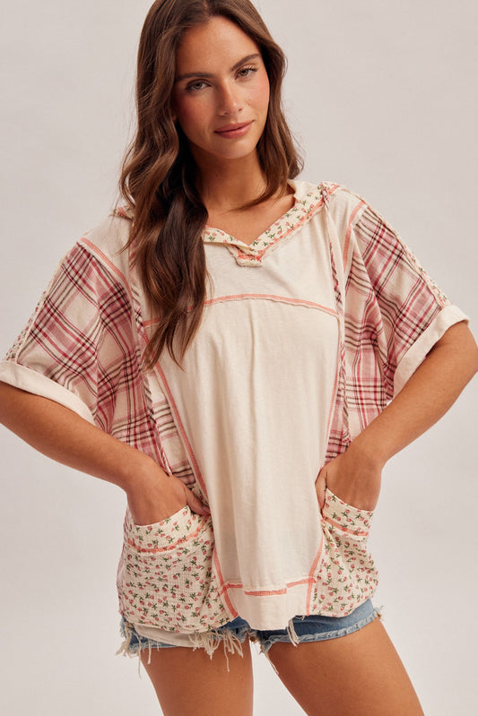 Lacie Floral and Plaid Pullover