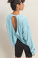 Layla Oversized Open Back Sweatshirt | Blue