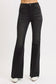 Matthew Risen High Rise Raw Cut Flare | Black