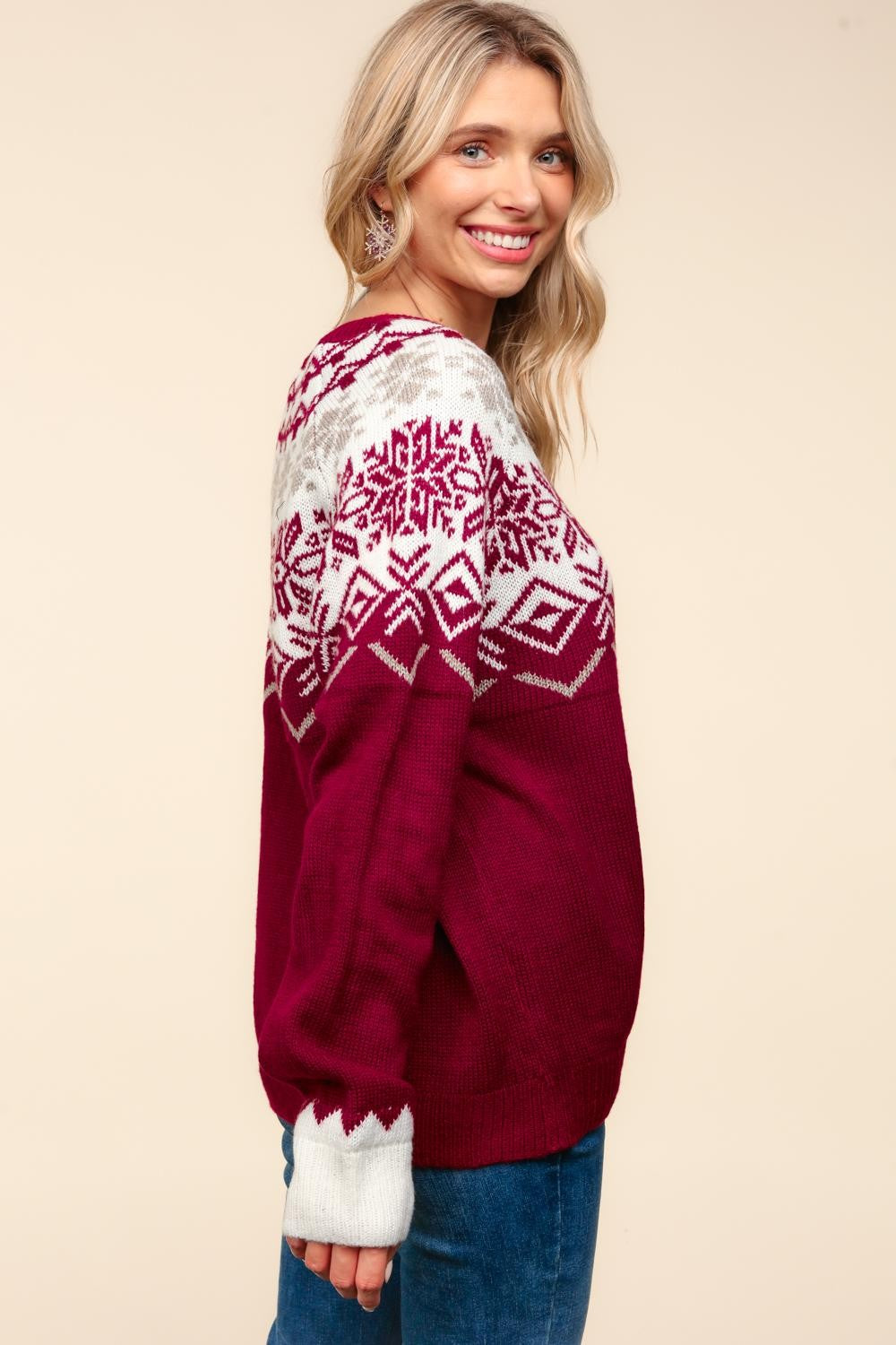 Snowflake Sweater | Merlot