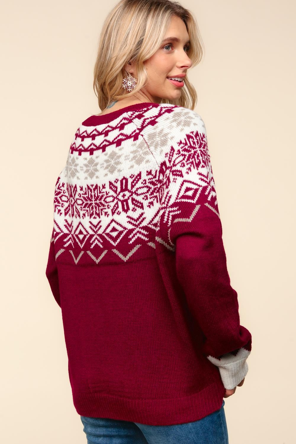 Snowflake Sweater | Merlot