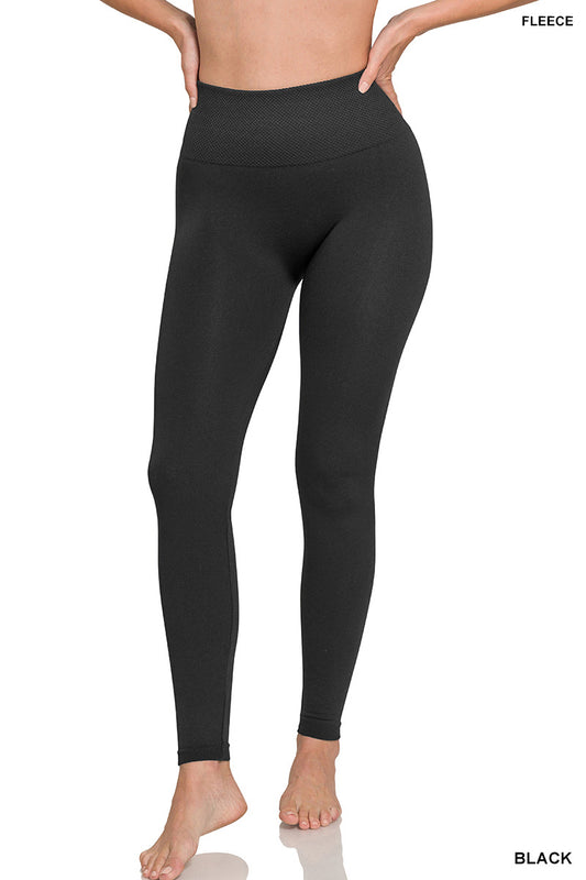 Tori Fleece Leggings | Black