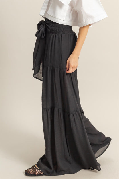 Paige Front Tie Palazzo Pants | Black