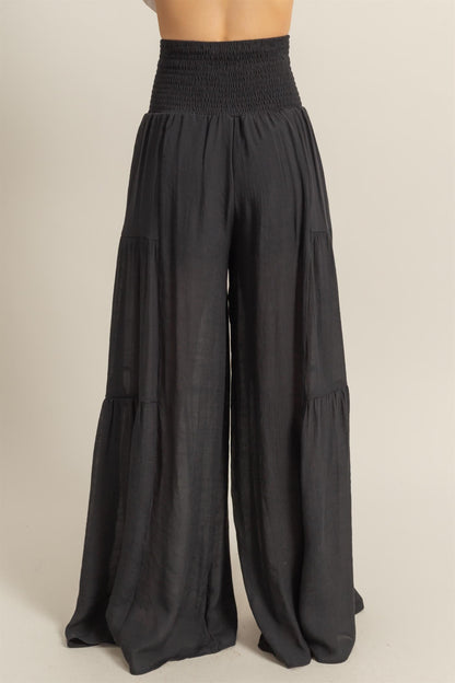 Paige Front Tie Palazzo Pants | Black
