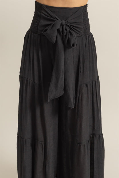 Paige Front Tie Palazzo Pants | Black