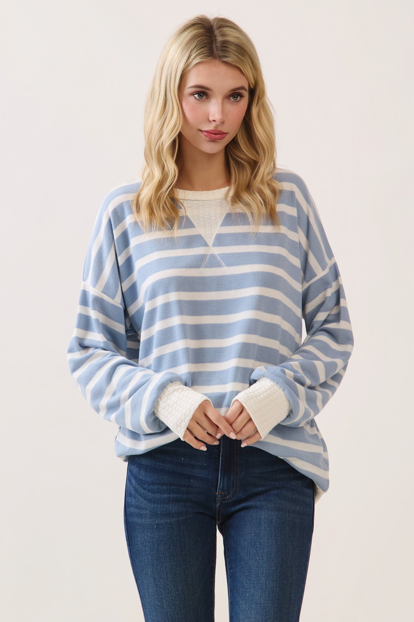 Peyton Striped Pullover | Blue