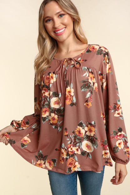Polly Floral Long Sleeve | Mocha