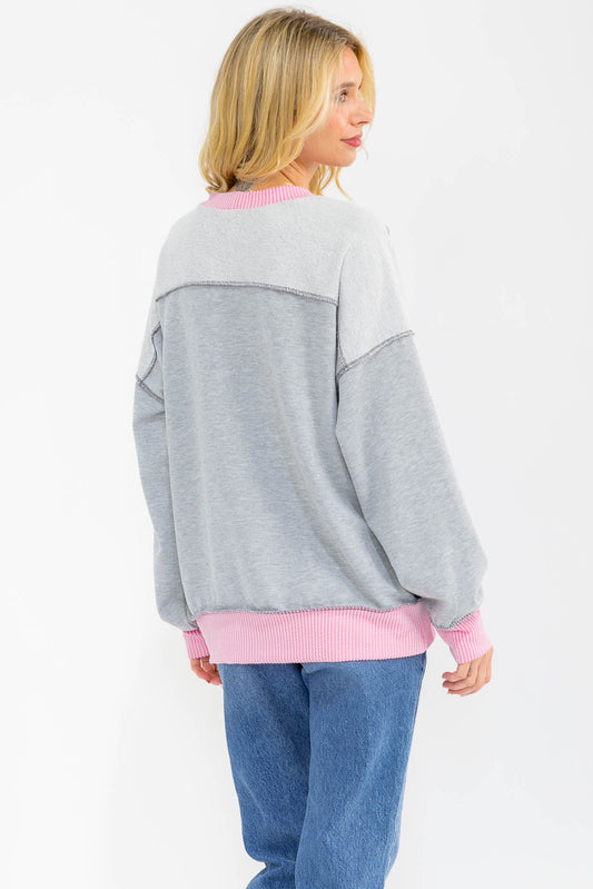 Quinn Pullover Sweatshirt | Grey