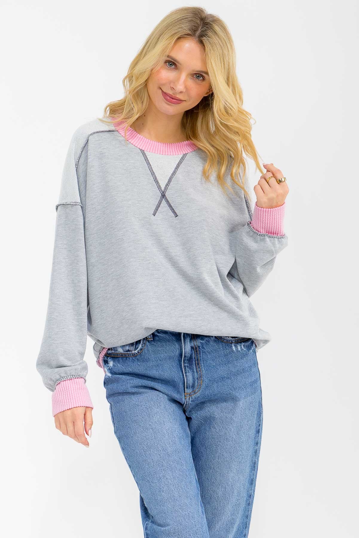 Quinn Pullover Sweatshirt | Grey