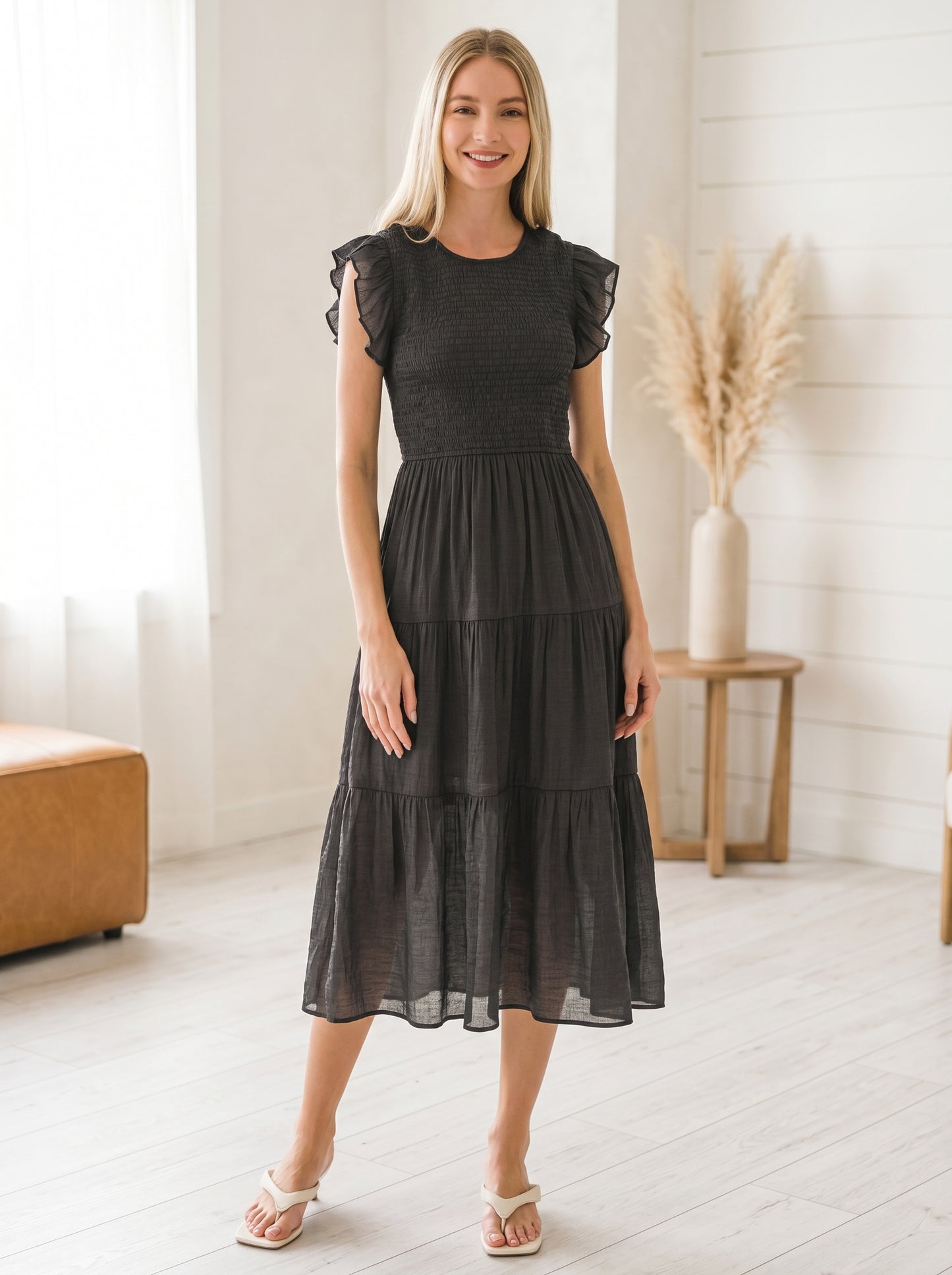Rayanne Smocked Dress | Black