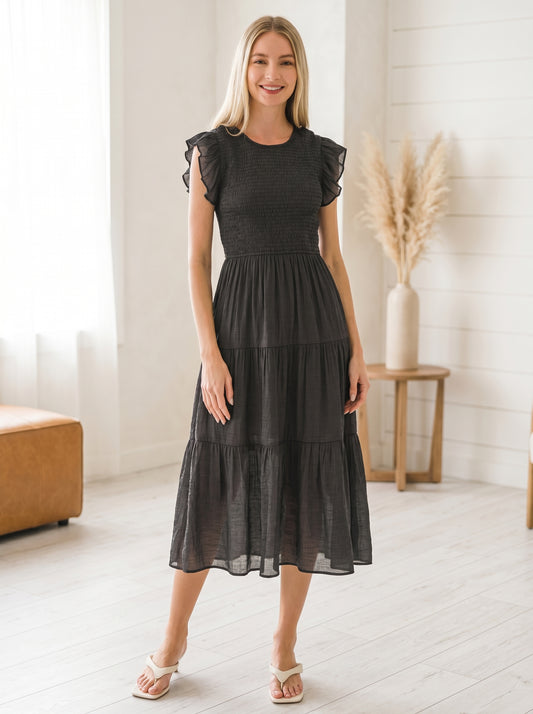 Rayanne Smocked Dress | Black