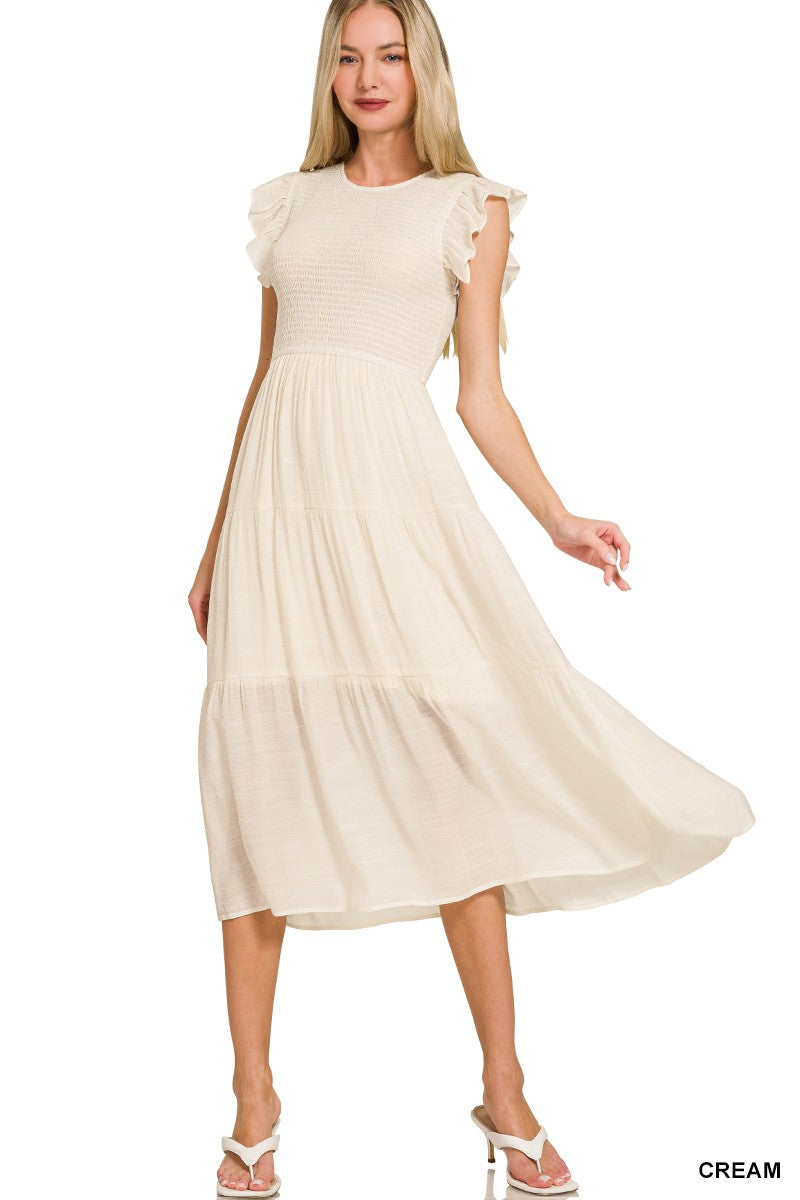 Rayanne Smocked Dress | Cream