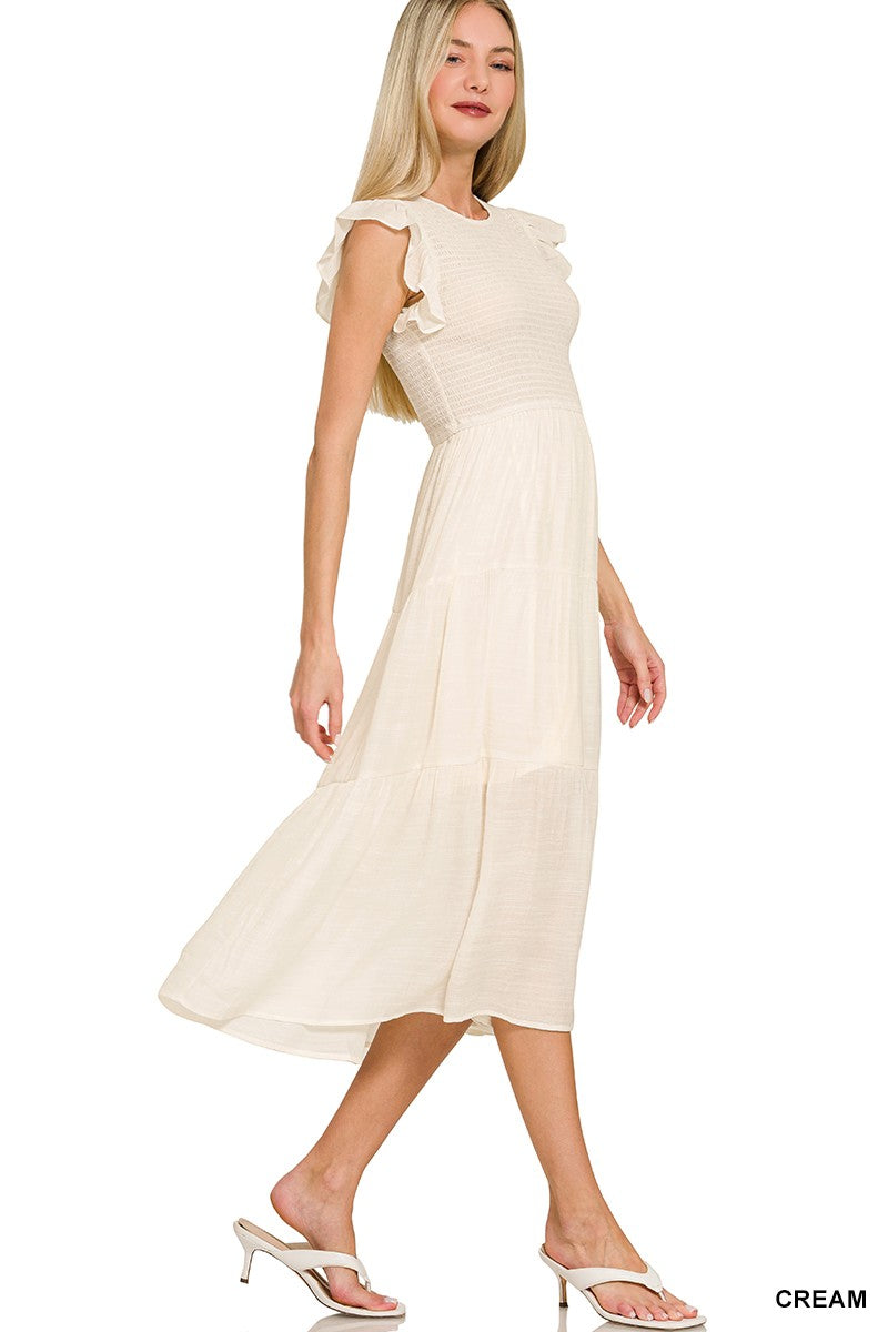 Rayanne Smocked Dress | Cream