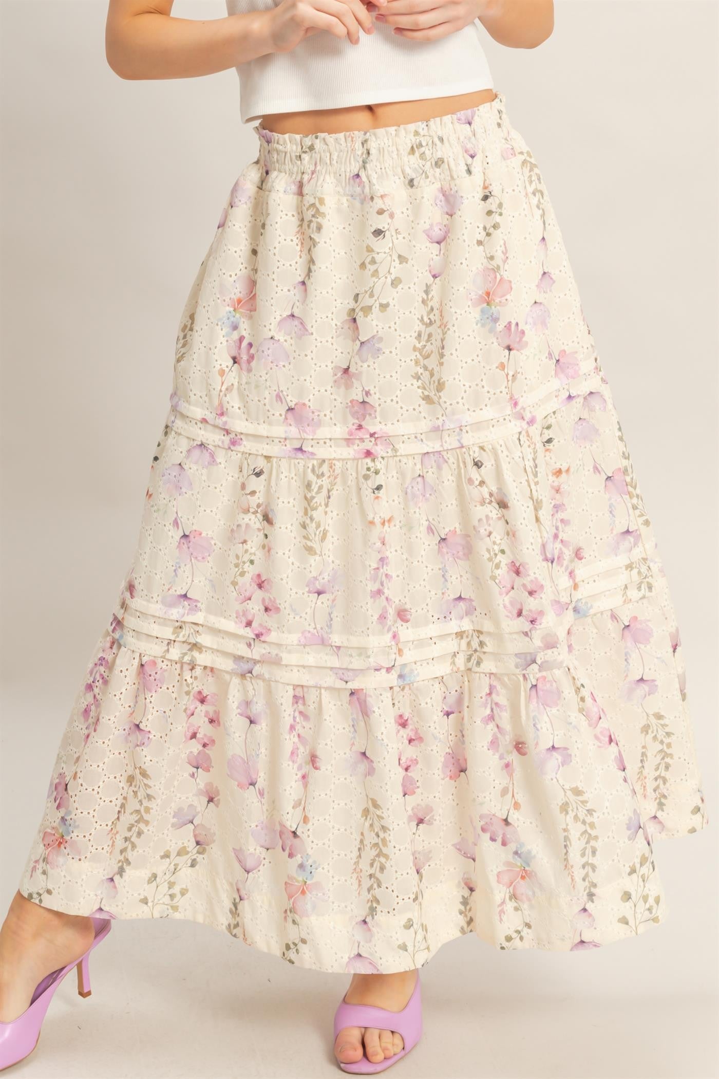 Romy Floral Maxi Skirt | Yellow