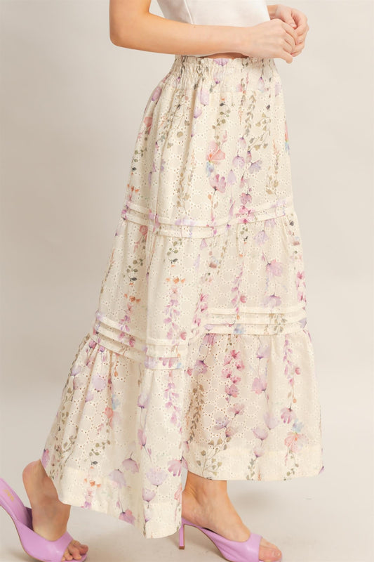 Romy Floral Maxi Skirt | Yellow