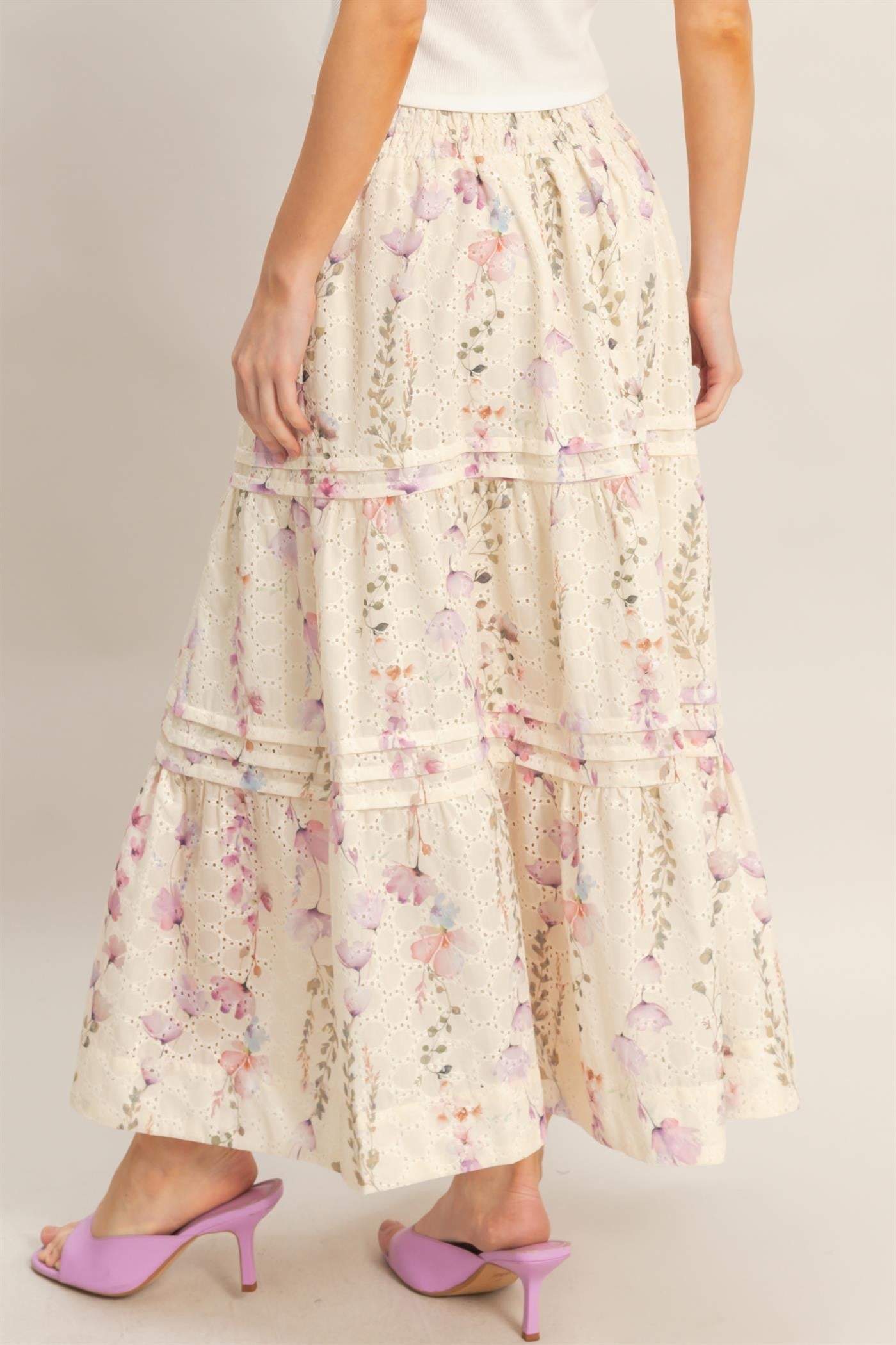 Romy Floral Maxi Skirt | Yellow