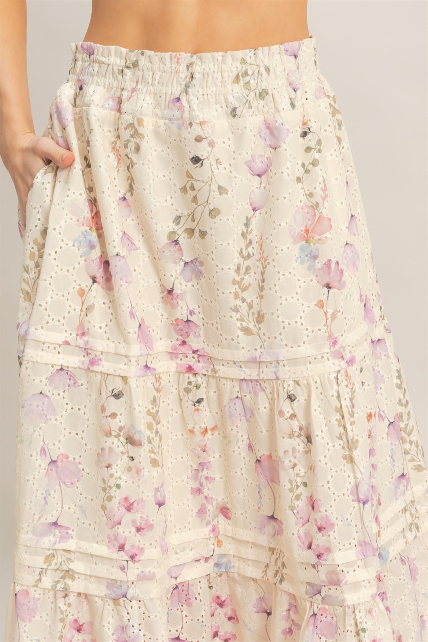 Romy Floral Maxi Skirt | Yellow