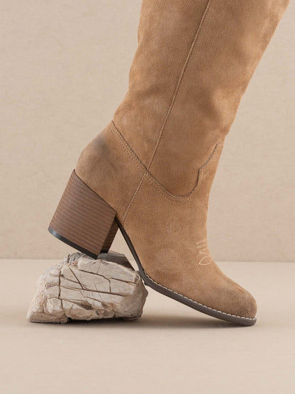 Roxanne Knee High Western Boot | Latte