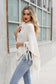 Samantha High Neck Tassel Poncho | Ivory