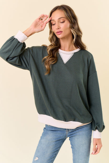 Sara Pullover Sweatshirt | Dk Olive