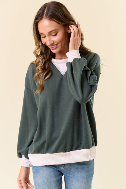 Sara Pullover Sweatshirt | Dk Olive