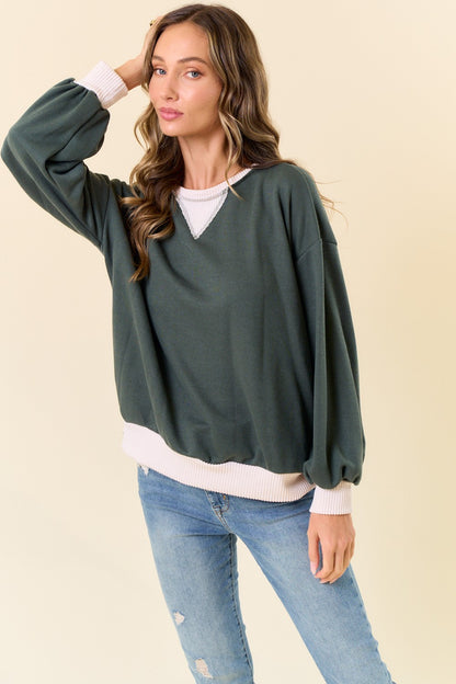 Sara Pullover Sweatshirt | Dk Olive