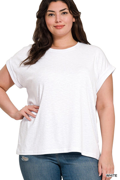 Sutton Rolled Sleeve Tee | White