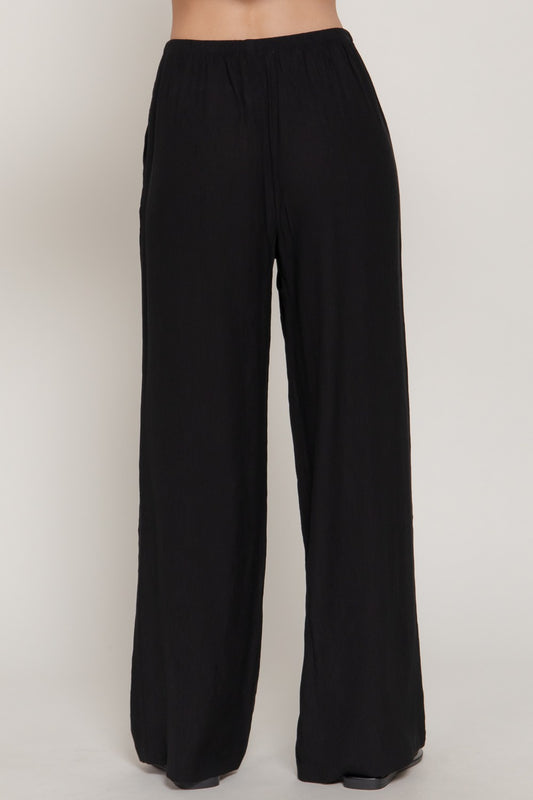 Thea Crinkle Woven Pants | Black