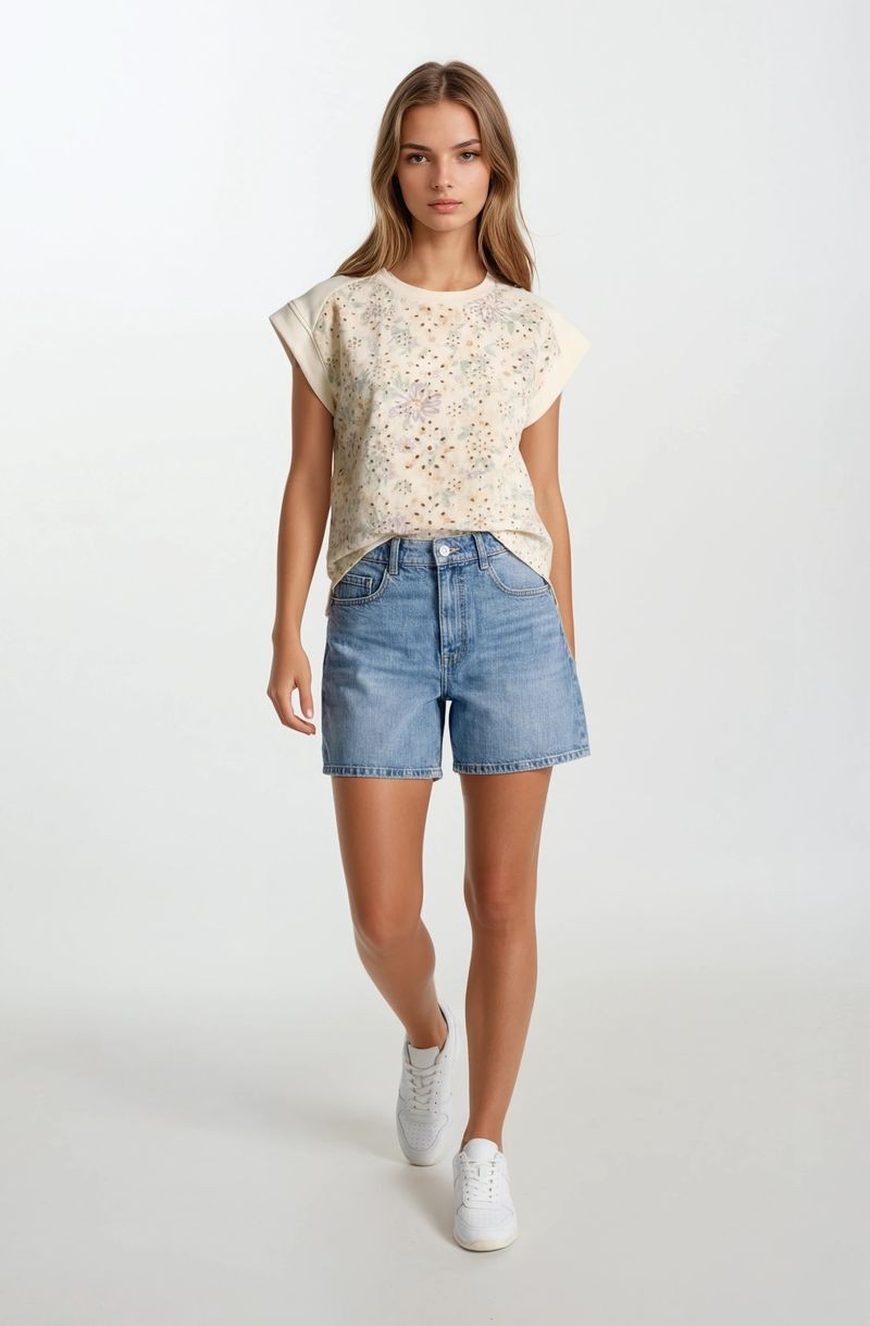 Tia Floral Embroidery Top | Butter