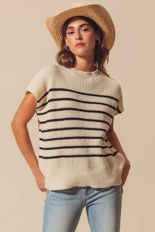 Veda Striped Sweater Vest | Ivory