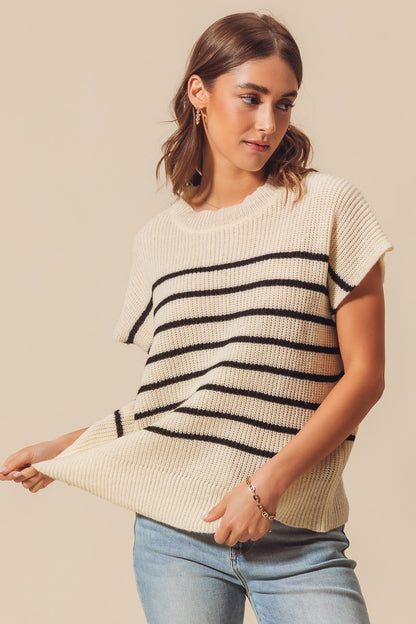 Veda Striped Sweater Vest | Ivory