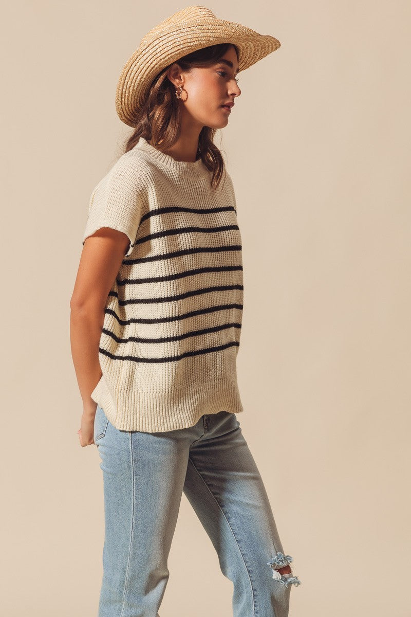 Veda Striped Sweater Vest | Ivory