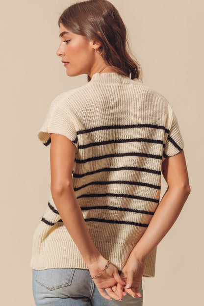 Veda Striped Sweater Vest | Ivory