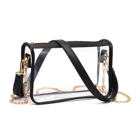 Victoria Clear Crossbody Bag | White
