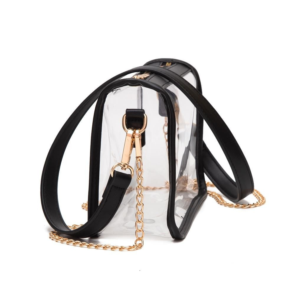 Victoria Clear Crossbody Bag | Black