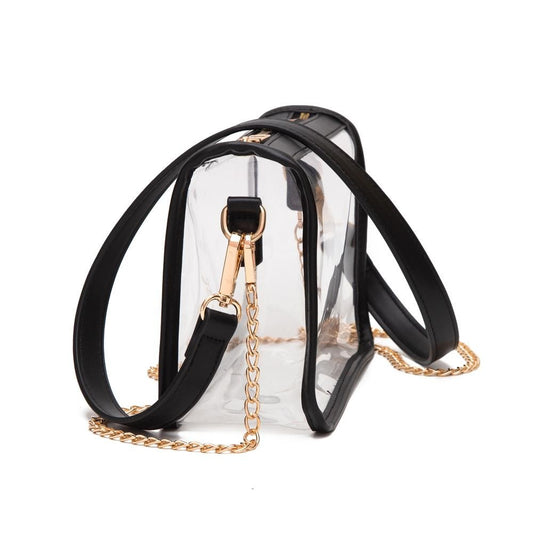 Victoria Clear Crossbody Bag | Black