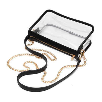 Victoria Clear Crossbody Bag | Black