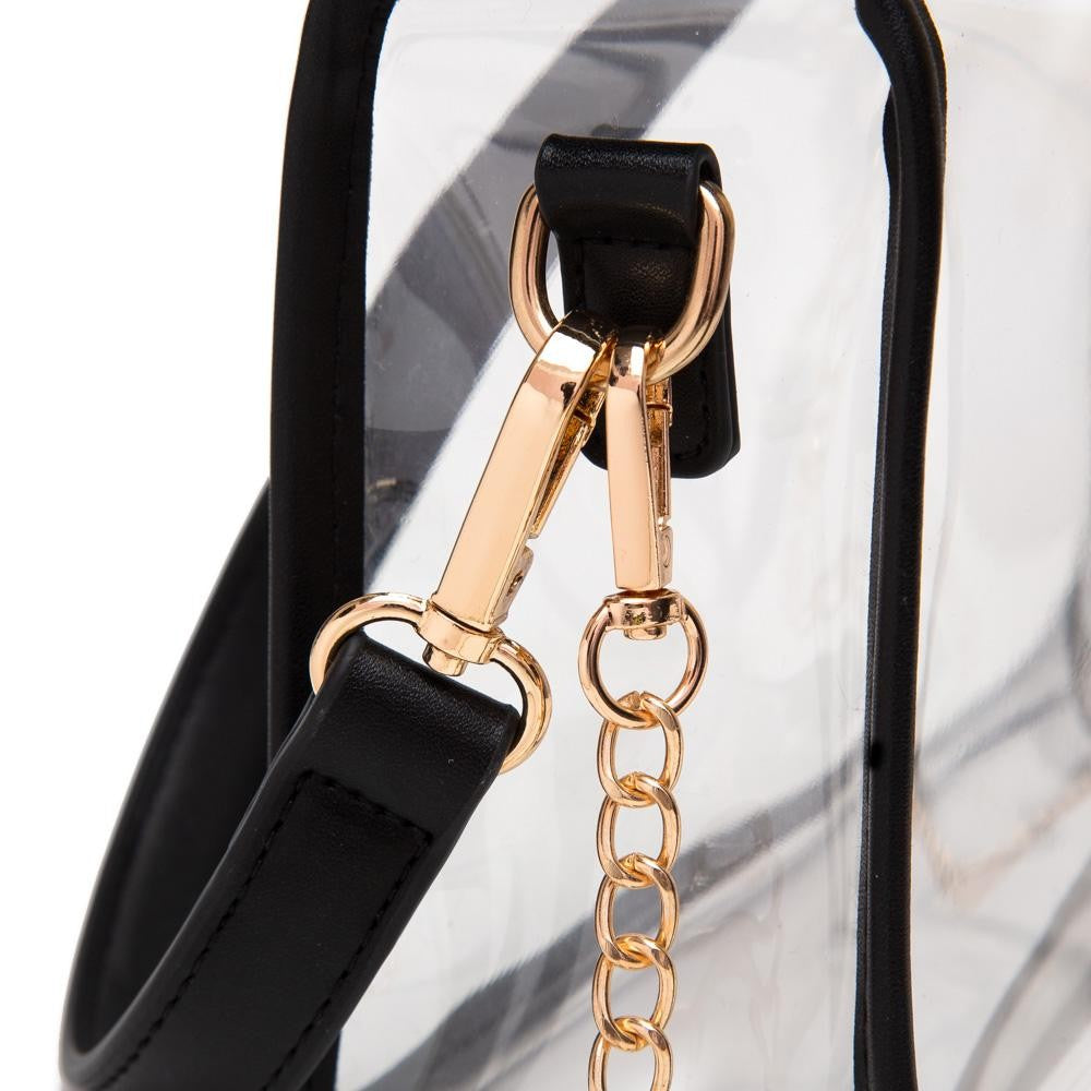 Victoria Clear Crossbody Bag | Black