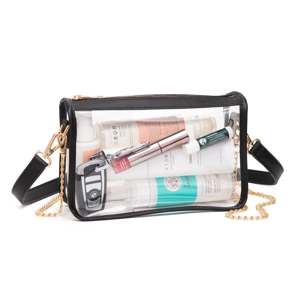 Victoria Clear Crossbody Bag | Black