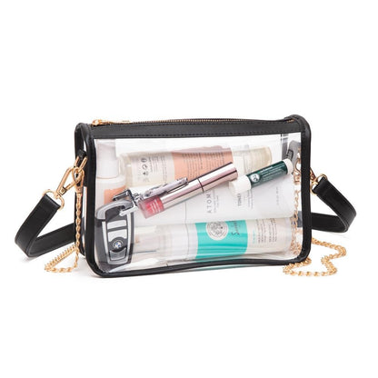 Victoria Clear Crossbody Bag | Black