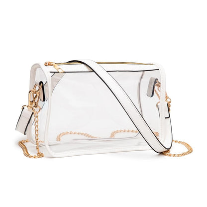 Victoria Clear Crossbody Bag | White