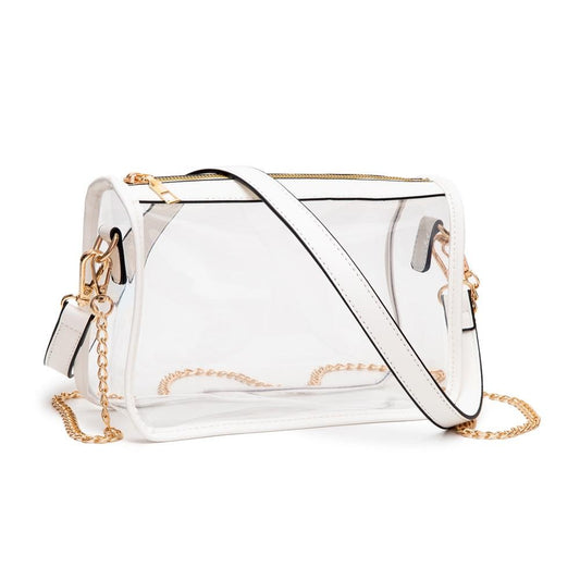 Victoria Clear Crossbody Bag | White