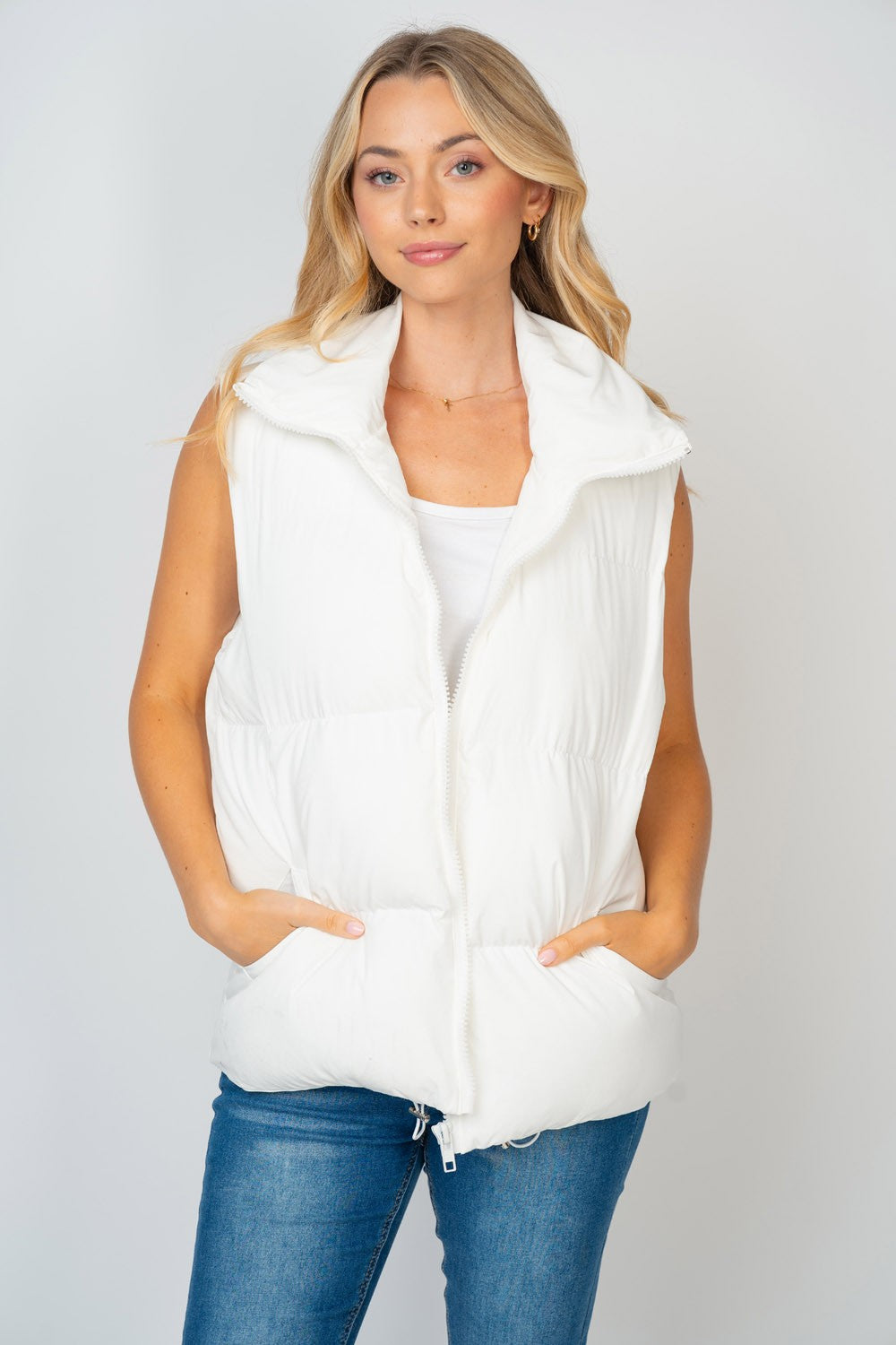 Whitlee Puffer Vest | White