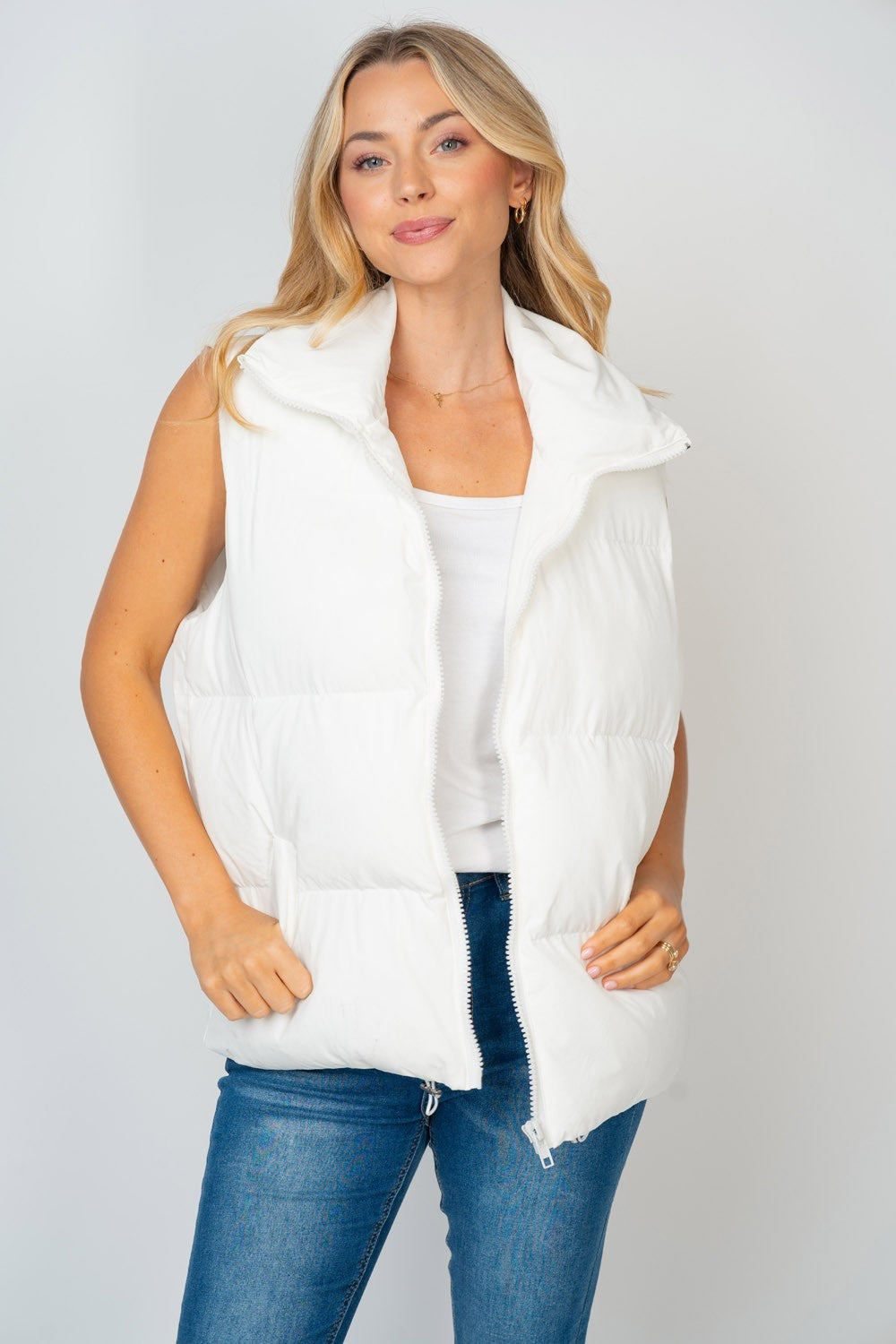 Whitlee Puffer Vest | White