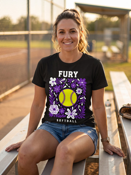 Floral Fury Softball | Black