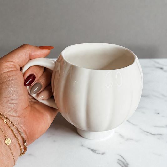 Pumpkin Coffee Mug 17oz | White