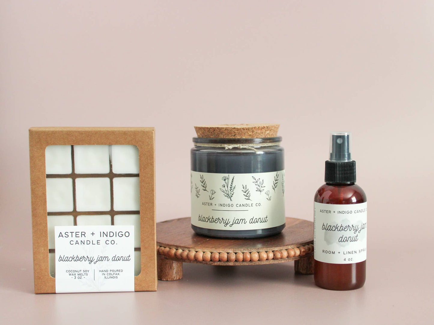Aster + Indigo Candle Co. | Blackberry Jam Donut