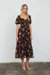 Mabel Floral Midi Dress | Brown