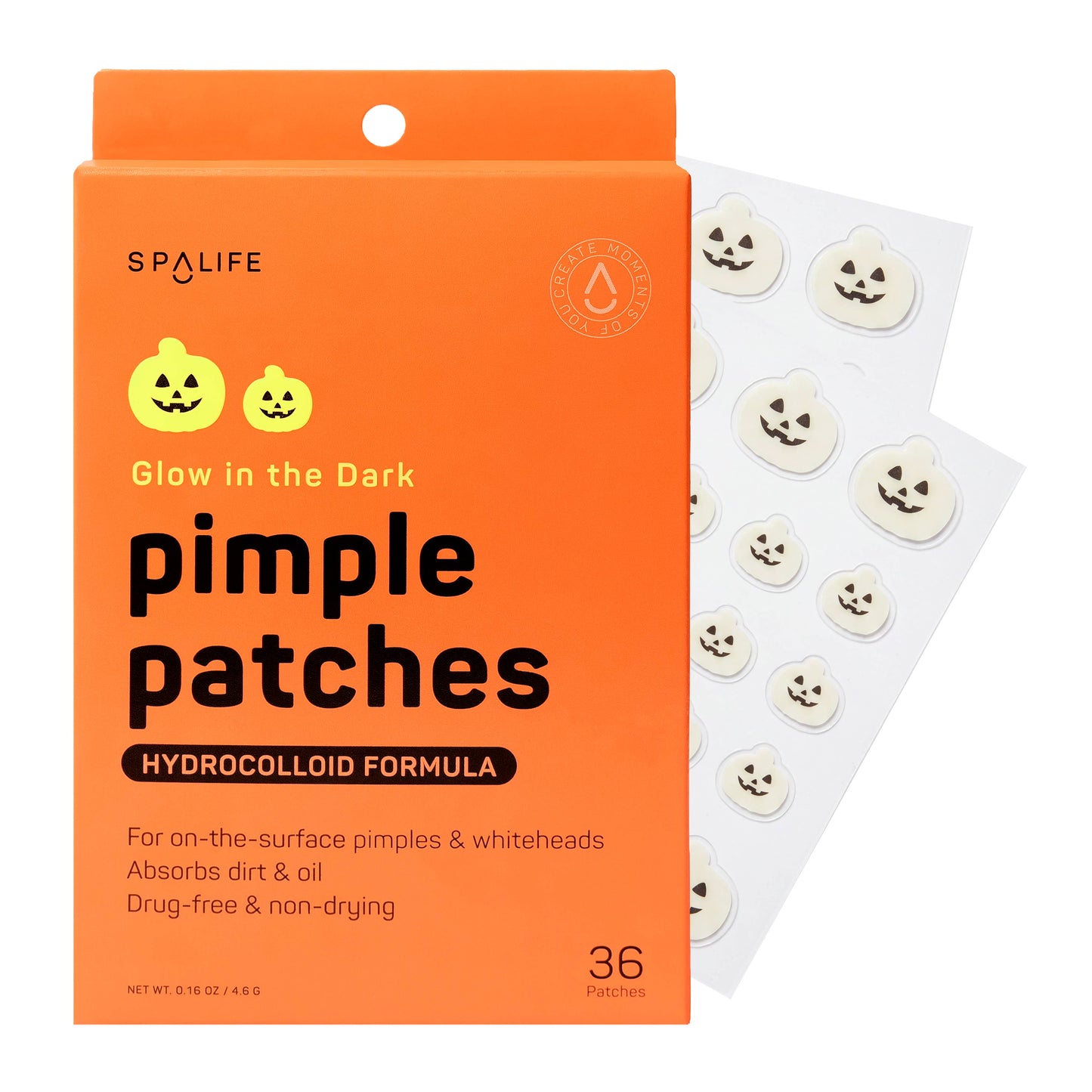 Glow in the Dark Pumpkin Halloween Pimple Patches