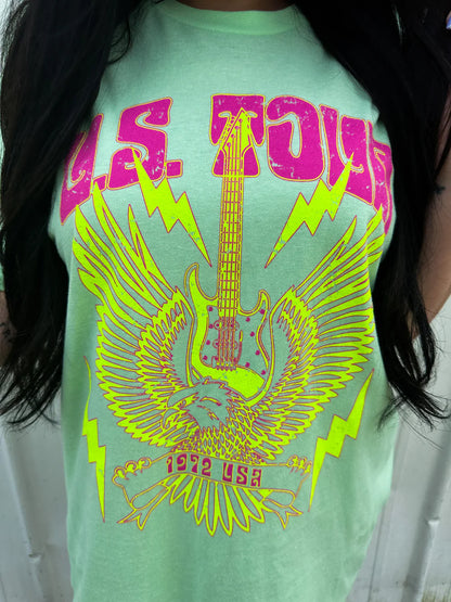 US Tour Graphic Tee | Neon